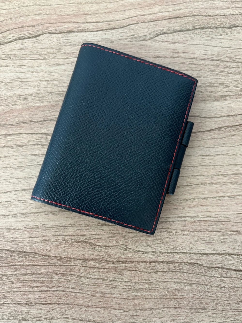 Hermes’ mini leather navy red  notebook cover